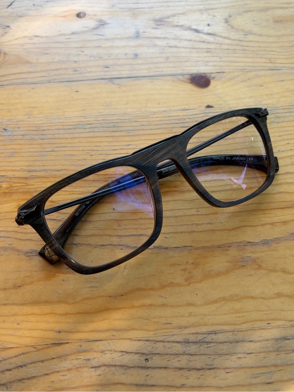 BLAKE KUWAHARA Brushed Brown Horn Eyeglasses Made in Japan BK1014 52-22